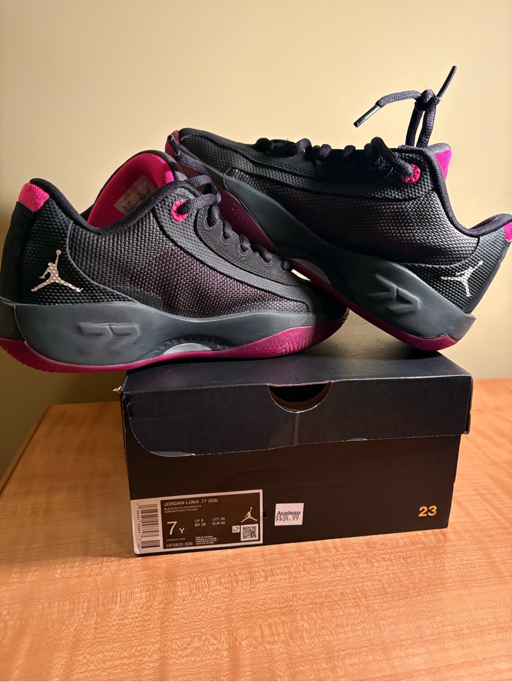 Jordan Women's Low-Top Sneakers in Black and Pink - Picture 3 of 6
